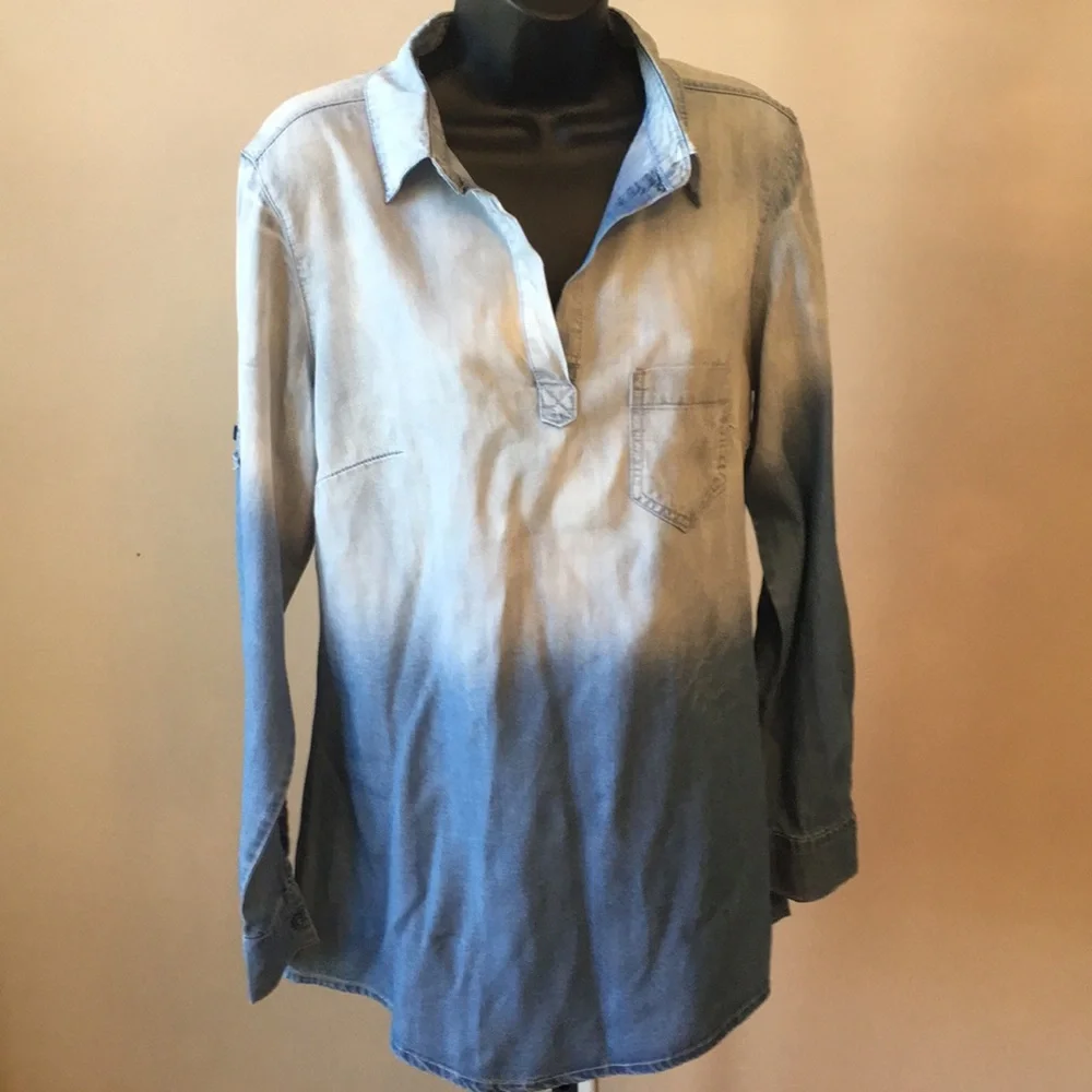PRE-OWNED CELEBRITY PINK JEAN TUNIC SHIRT - Picture 2 of 8